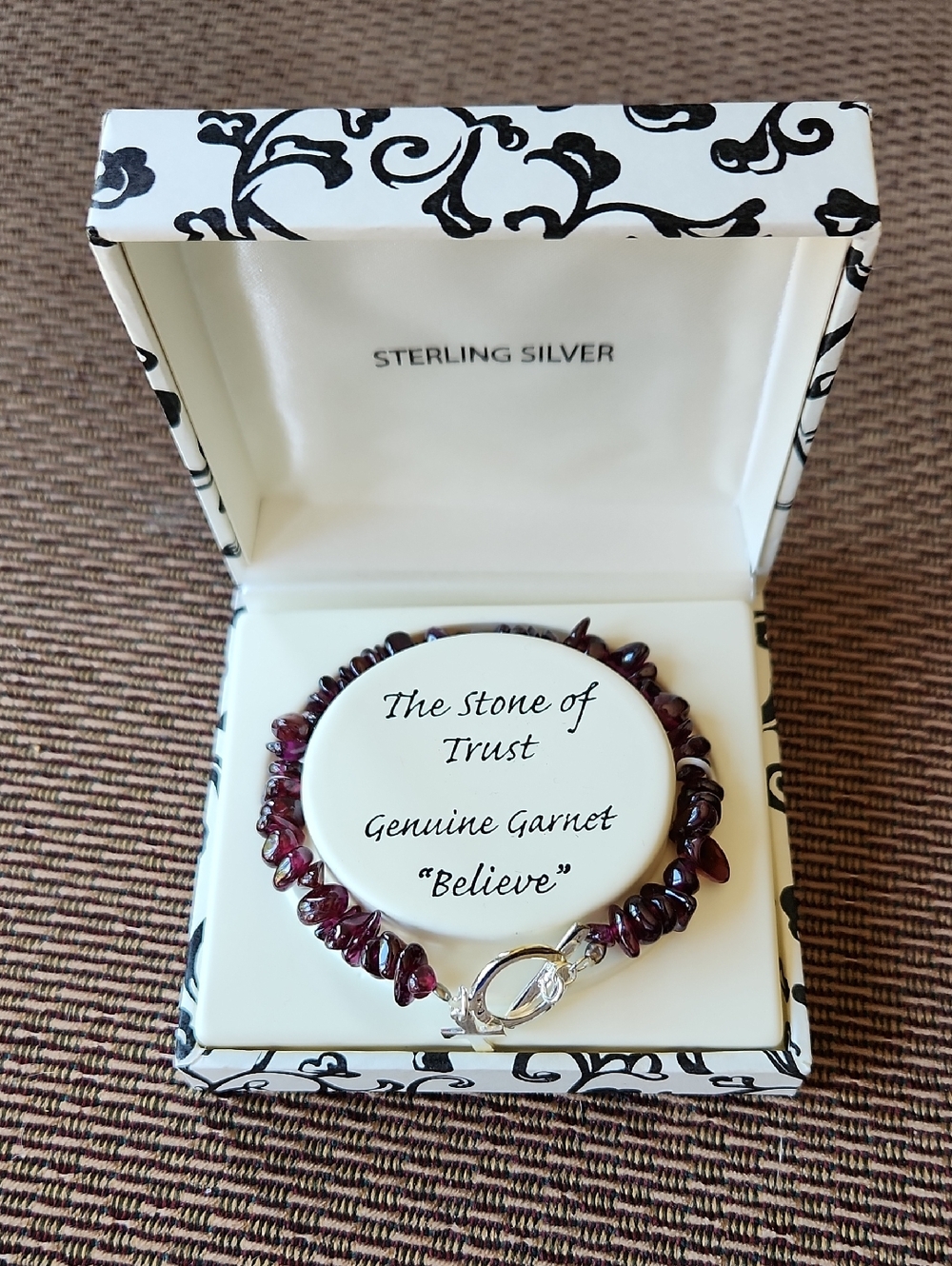 Kohl's Garnet  Bracelet with Sterling Silver Clasp - Purple